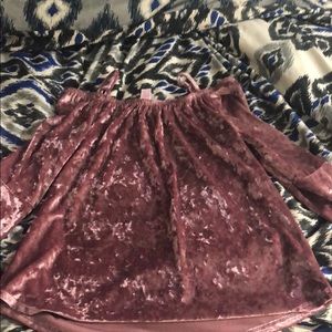 Velvet off the shoulder long sleeve